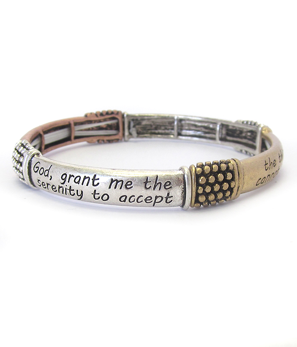 Religious inspiration message stretch bracelet - serenity prayer