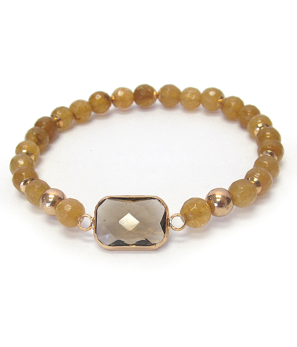 Semi precious stone stretch bracelet