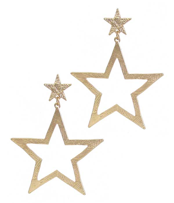 SCRATCH METAL STAR EARRING