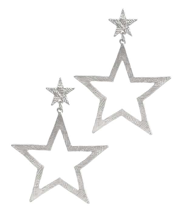 SCRATCH METAL STAR EARRING