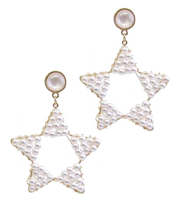 MULTI PEARL WRAP STAR EARRING