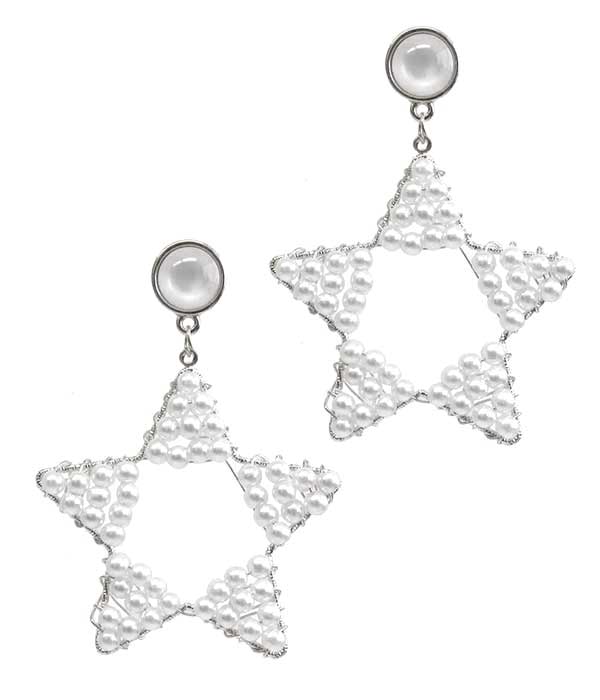 MULTI PEARL WRAP STAR EARRING