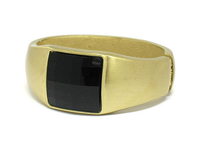 Rectangle accent metal hinge bangle
