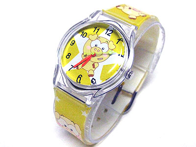 Kids acrylic jelly watch - pig