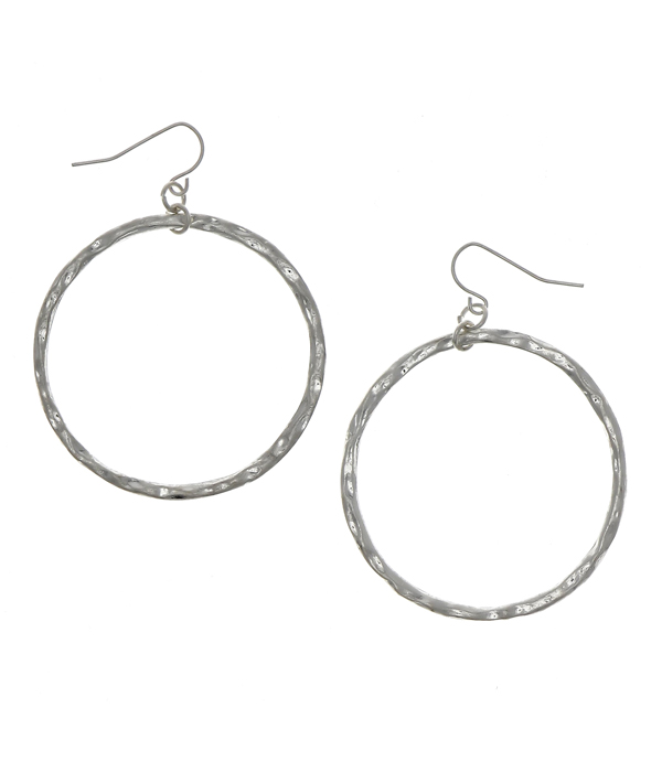 Hammered hoop earring