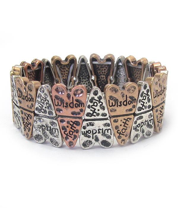 VINTAGE METAL STRETCH BRACELET - WISDOM FAITH