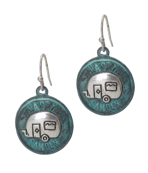 HAPPY CAMPER THEME DISC EARRING