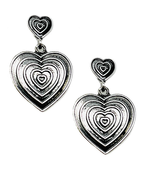 MULTI METAL HEART EARRING