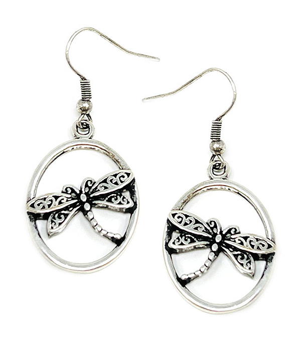 Metal dragonfly earring