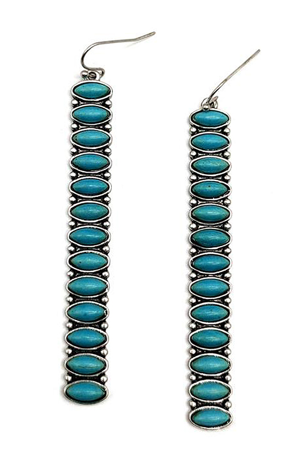 MULTI TURQUOISE BAR EARRING