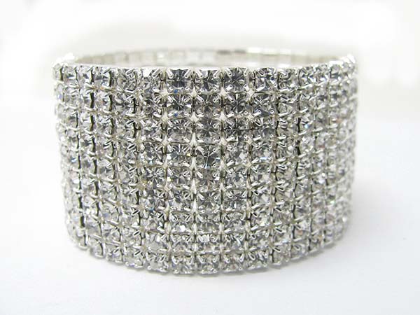 9 row rhinestone stretch bracelet