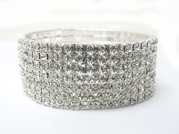 7 row rhinestone stretch bracelet