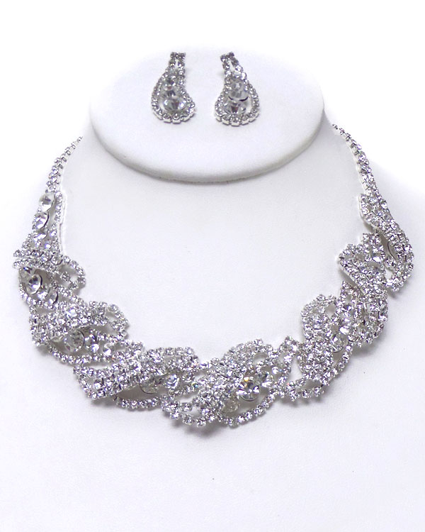 Twisted layer crystals necklace set 