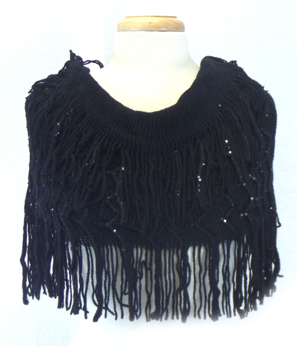 Glitter fringe with tassel drop infinity sacrf