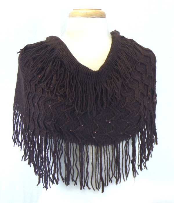 Glitter fringe with tassel drop infinity sacrf
