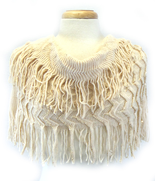 Glitter fringe with tassel drop infinity sacrf