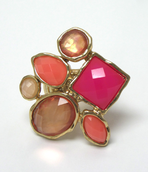 Multi shape with stones ring