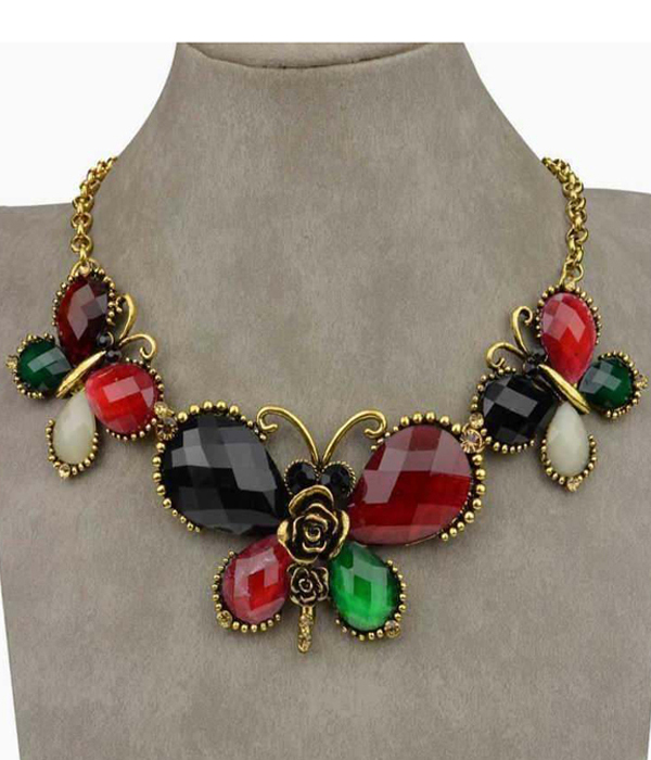 Vintage style butterfly necklace