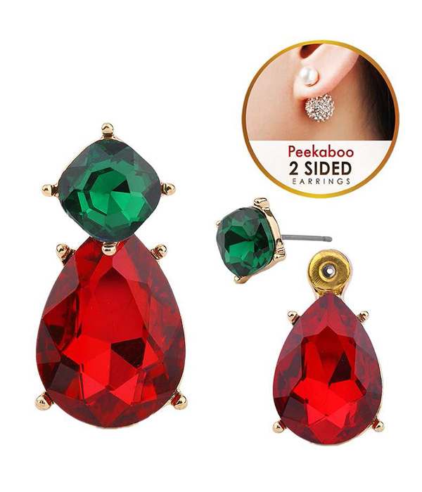 Facet teardrop double sided front and back