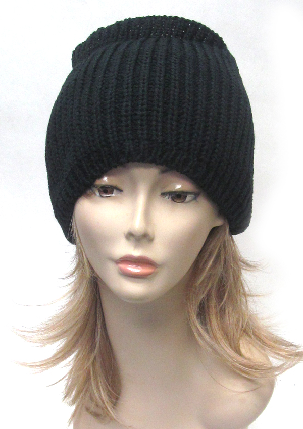 Open top knit beanie