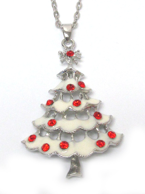 Holiday christmas tree necklace 