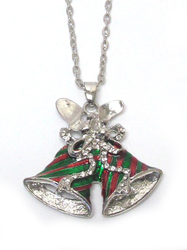 Holiday christmas bells necklace 