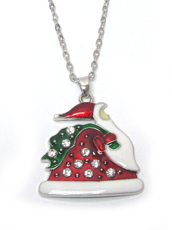 Holiday christmas santa necklace 