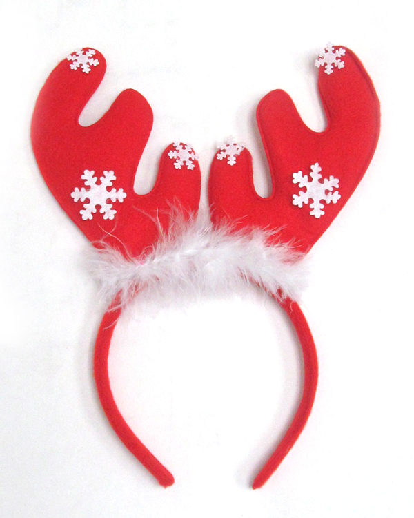 Reindeer antlers with feathers headband