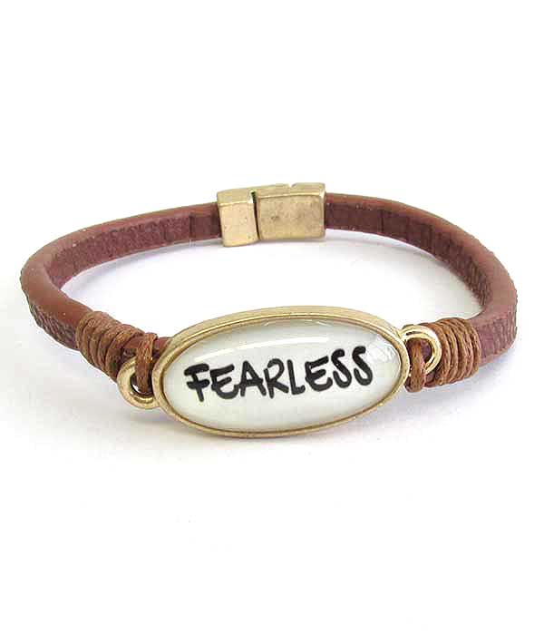 RELIGIOUS INSPIRATION CABOCHON MAGNETIC BRACELET - FEARLESS