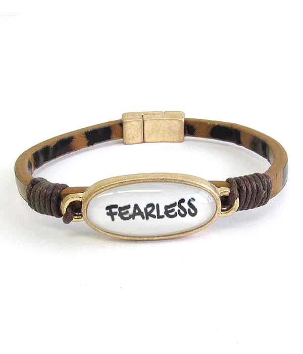 RELIGIOUS INSPIRATION CABOCHON MAGNETIC BRACELET - FEARLESS
