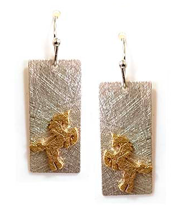 SCRATCH METAL BAR HORSE EARRING