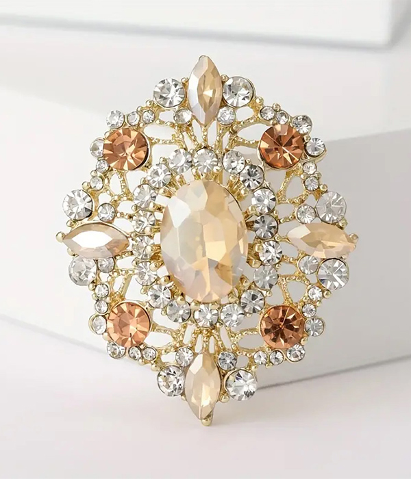 Mix stone brooch