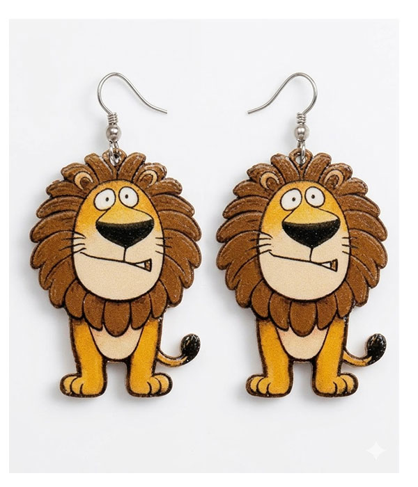 Acrylic animal earring - lion