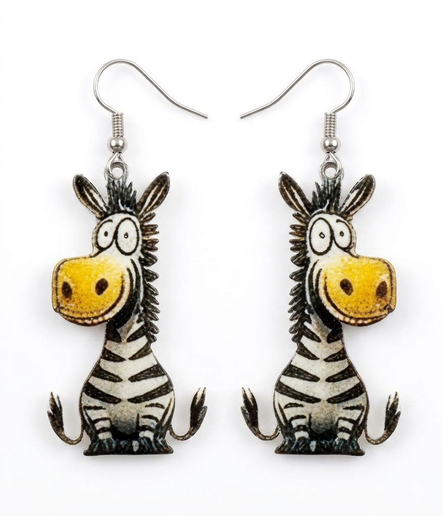 Acrylic animal earring - zebra