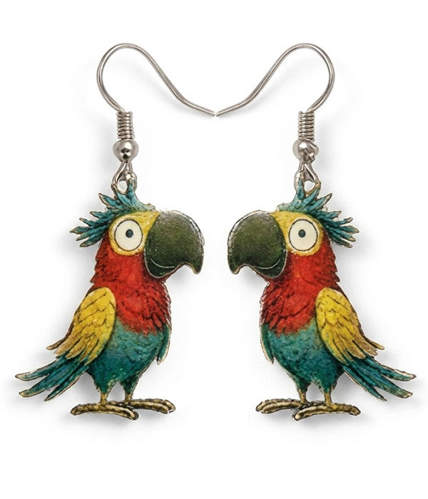 Acrylic animal earring - parrot