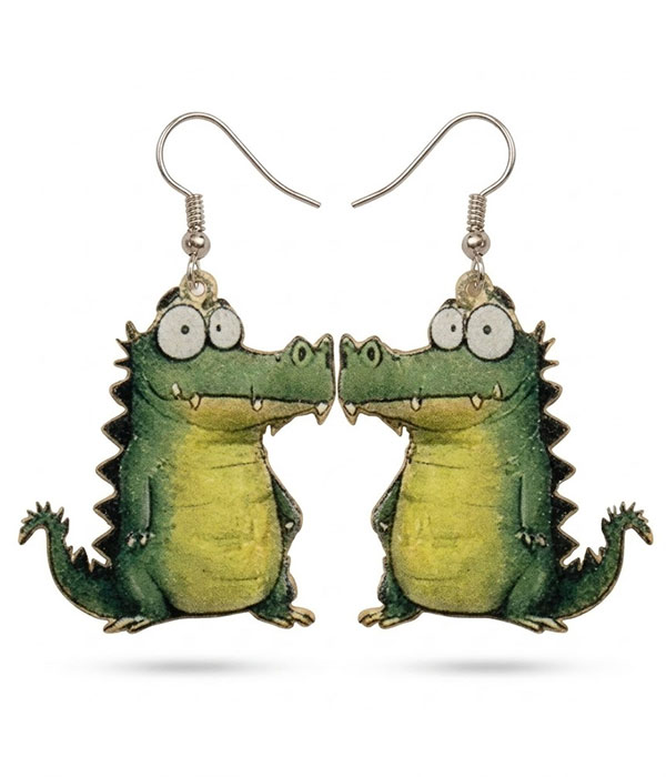 Acrylic animal earring - crocodile