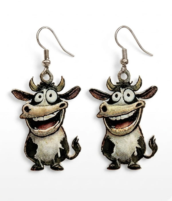 Acrylic animal earring - cow