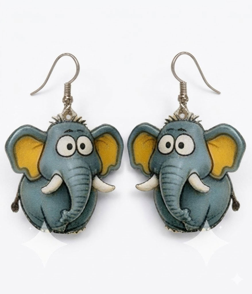 Acrylic animal earring - elephant