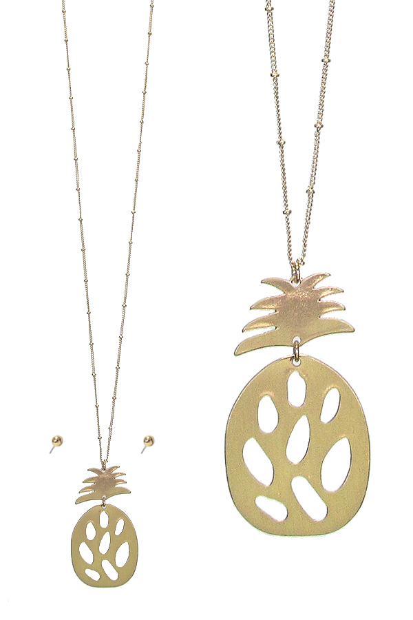 PINEAPPLE PENDANT LONG NECKLACE SET