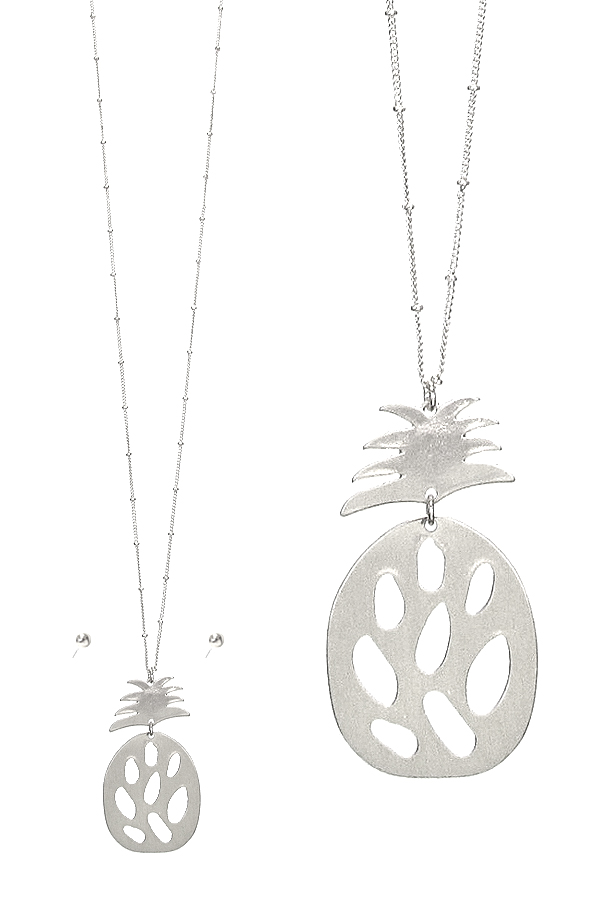 PINEAPPLE PENDANT LONG NECKLACE SET