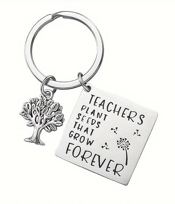 Teacher theme stainless steel keychain - tree of life