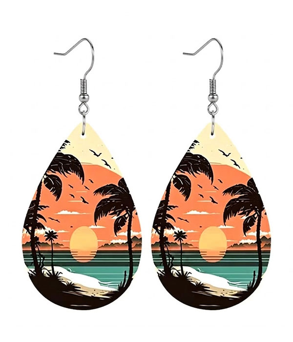 Sunset teardrop earring