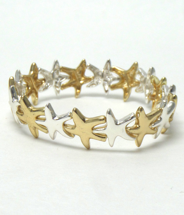 Linked metal starfish bracelet 