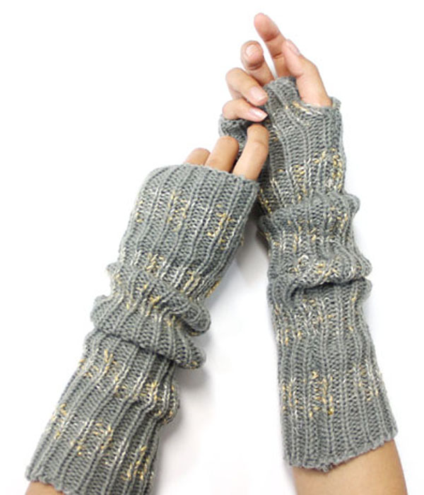 Open finger knit glove or arm warmer