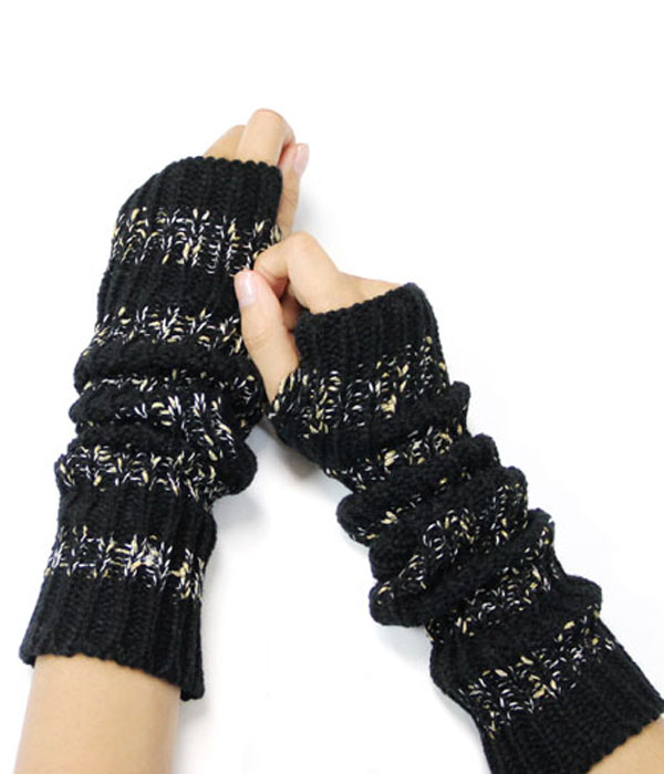 Open finger knit glove or arm warmer