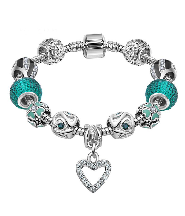 Euro style  interchangeable european charm bracelet -heart -valentine
