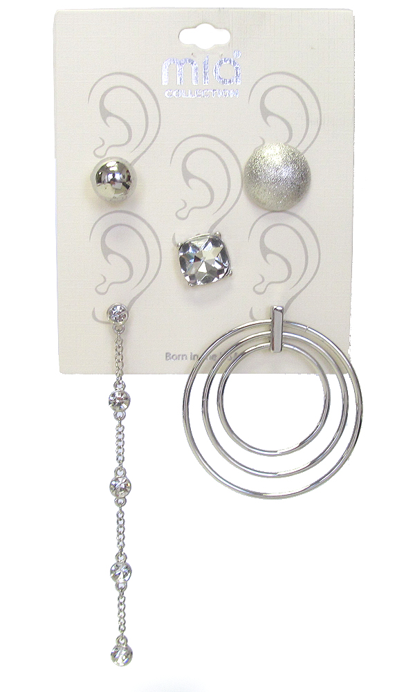 UNBALANCED 5 PIECE EARRING SET