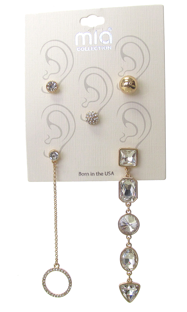 UNBALANCED 5 PIECE EARRING SET