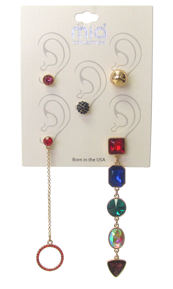 UNBALANCED 5 PIECE EARRING SET