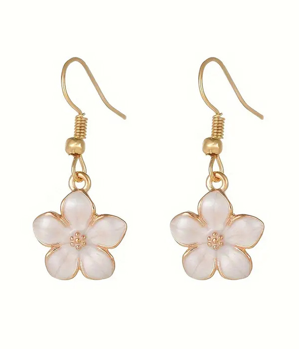 Epoxy flower dangle earring